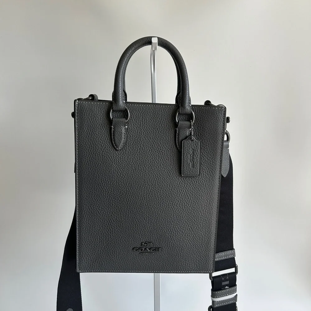 Coach Dylan Tote Graphite Grey Pebbled Leather Crossbody Bag NEW